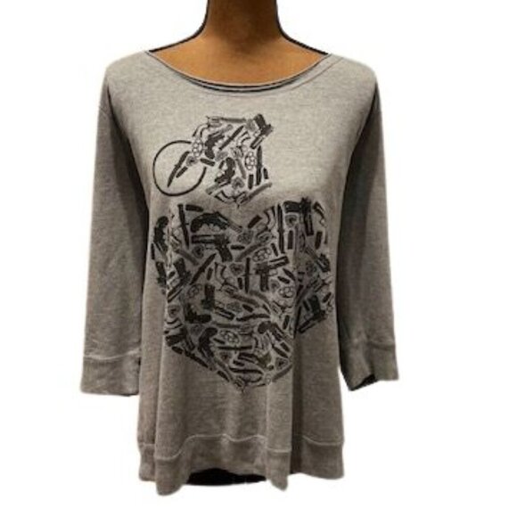 torrid Tops - Torrid Graphic Print Long Sleeve Lounging T-Shirt in Grey – Size Torrid 2 (2X)
